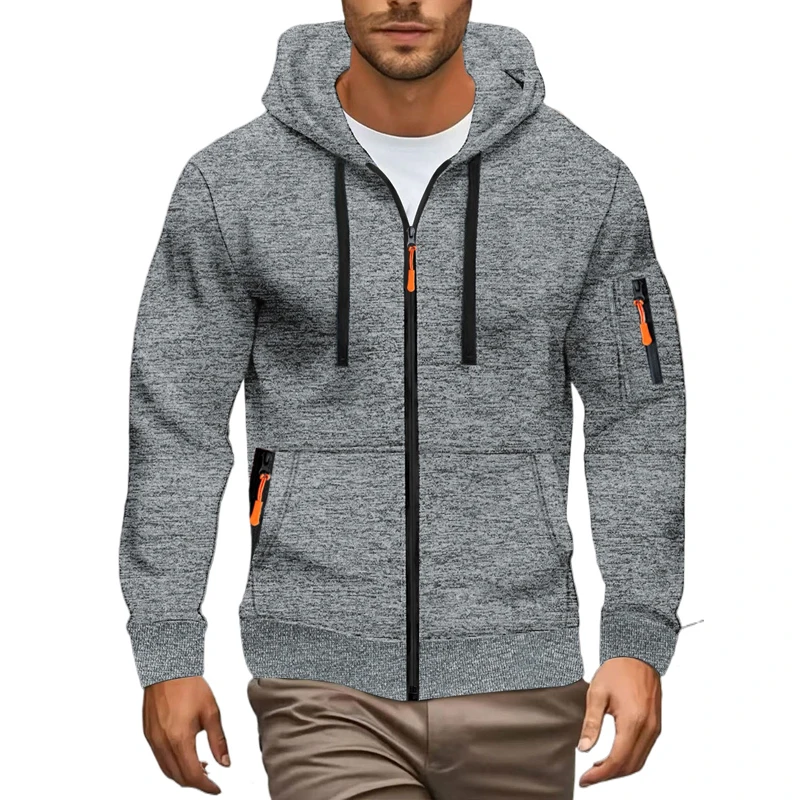 Animal Game Men's Zipper Hooded Jackets Long Sleeve Men's Sweatshirts Casual Coats Solid Warm Work Coats Sport Hoodie Streetwear