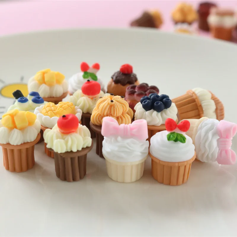 

10pcs Mini Kawaii Cartoon Fruit Cherry Resin Flat Back Cabochons Scrapbook Diy Party Hairpin Accessories Home Decoration Craft