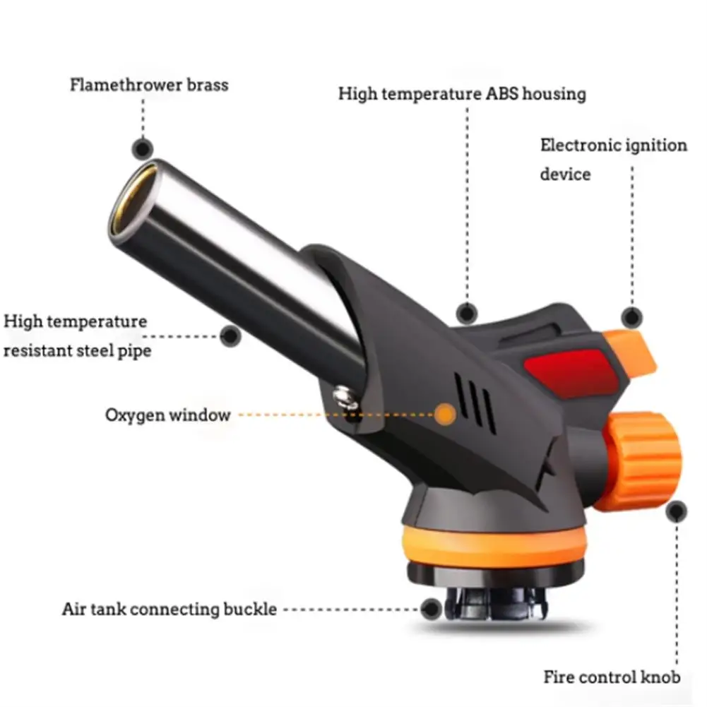 Blow Torch lighter Chef Cooking BBQ Fill Adjustable Flame Safety lock for Steak Creme Brulee Baking |