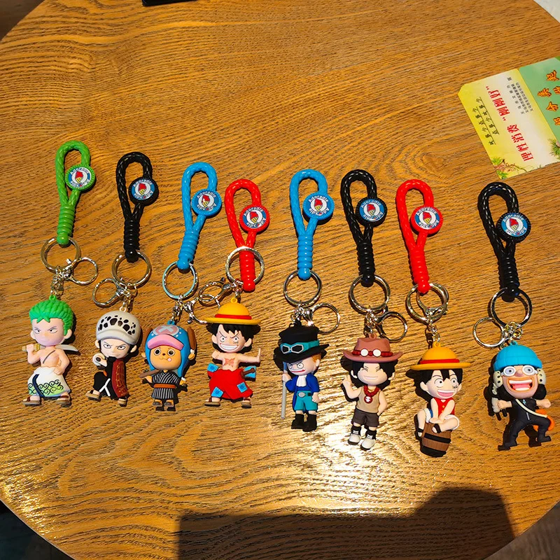 new One Piece Keychains Anime Monkey D. Luffy Tony Chopper Roronoa Zoro  Cartoon Character Keyrings Bulk Keyring Doll Bag Pendent - AliExpress