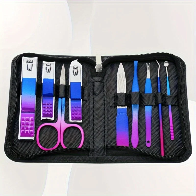 Ouriner 9/18pcs Set Professional Stainless Steel Manicure & Pedicure Kit Precision Nail Care with Nail Clipper Scissor 4