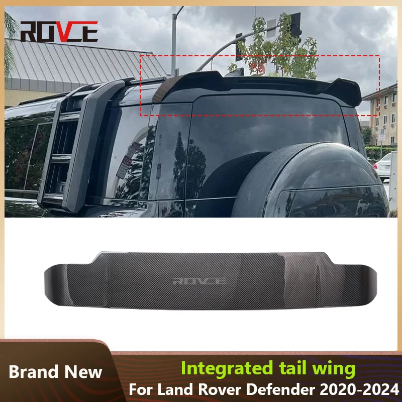 

ROVCE Настоящее углеродное волокно задний верхний спойлер на крышу багажника губа заднее крыло для Land Rover Defender 20-24 автомобильный Стайлинг внешние аксессуары