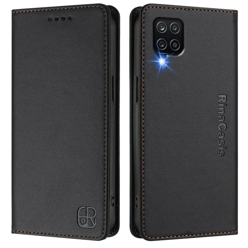 Luxury Anti-Theft Leather Flip Wallet Phone Cover - Solid Color Coque