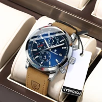 Fashion Men Quartz Watch Luxury Sports Waterproof Chronograph Luminous Date Man Wristwatch Business Leather Men's Watches Clock