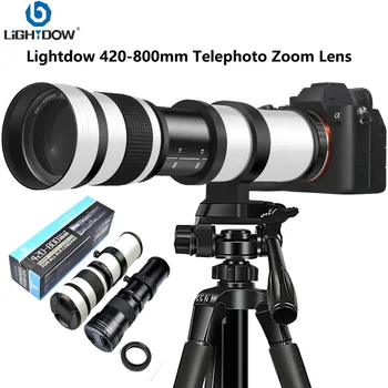 Lightdow 420-800mm f/8.3-16 for Sony Canon Nikon Pentax Olympus Cameras Super HD Manual Telephoto Zoom Lens +Adapter High-Power 1
