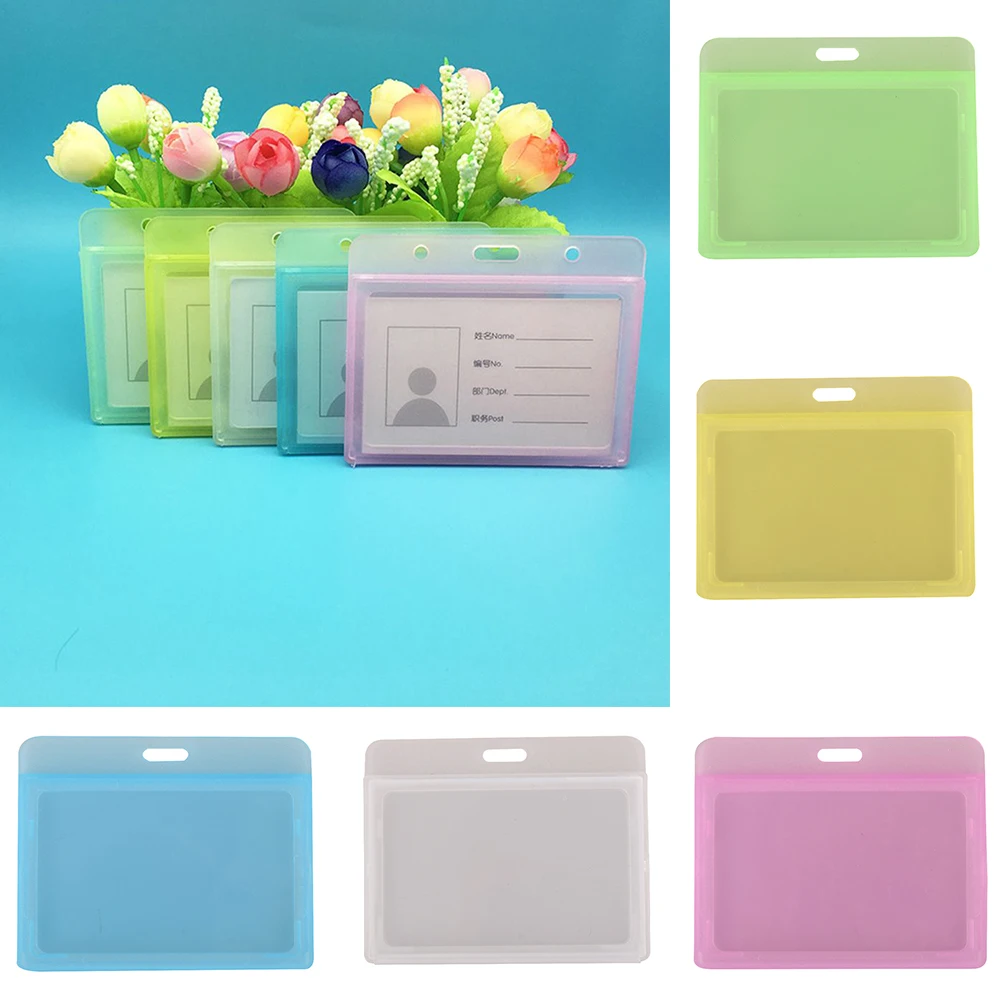 1pcs Waterproof Durable Pack Of Hard Plastic Id Card Badge Holder
