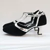 Women Latin Dance Shoes Female Salsa Sandals Soft Sole Ladies Suede Upper T Strap Ballroom Tango Samba Party Dance Shoes 5