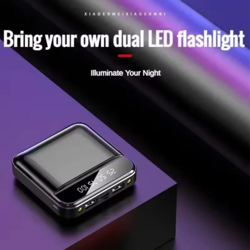 30000mAh Large-capacity Mini Power Bank Super Fast Charge Built-in Cable Portable External Battery For Samsung iPhone 2025 6