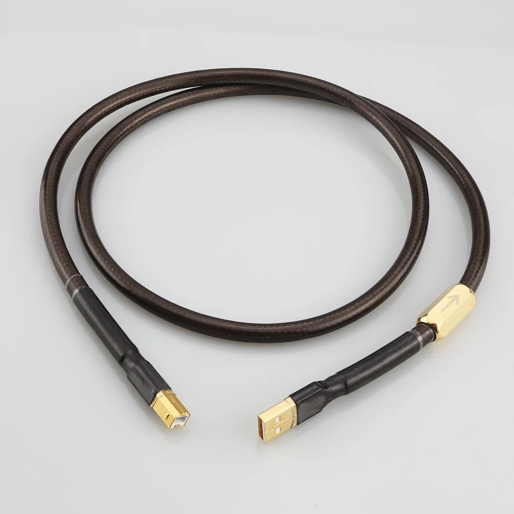 Silver Plated 7N OFC USB Cable Digital Hifi Cable Type A to Type B For DAC