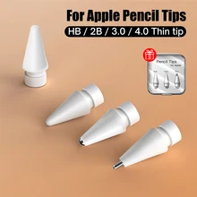 Puntas de lápiz Apple para Apple Pencil 1ª y segunda generación, punta de repuesto 2H 2B 3,0 4,0, punta de lápiz suave y dura de doble capa para iPad Stylus