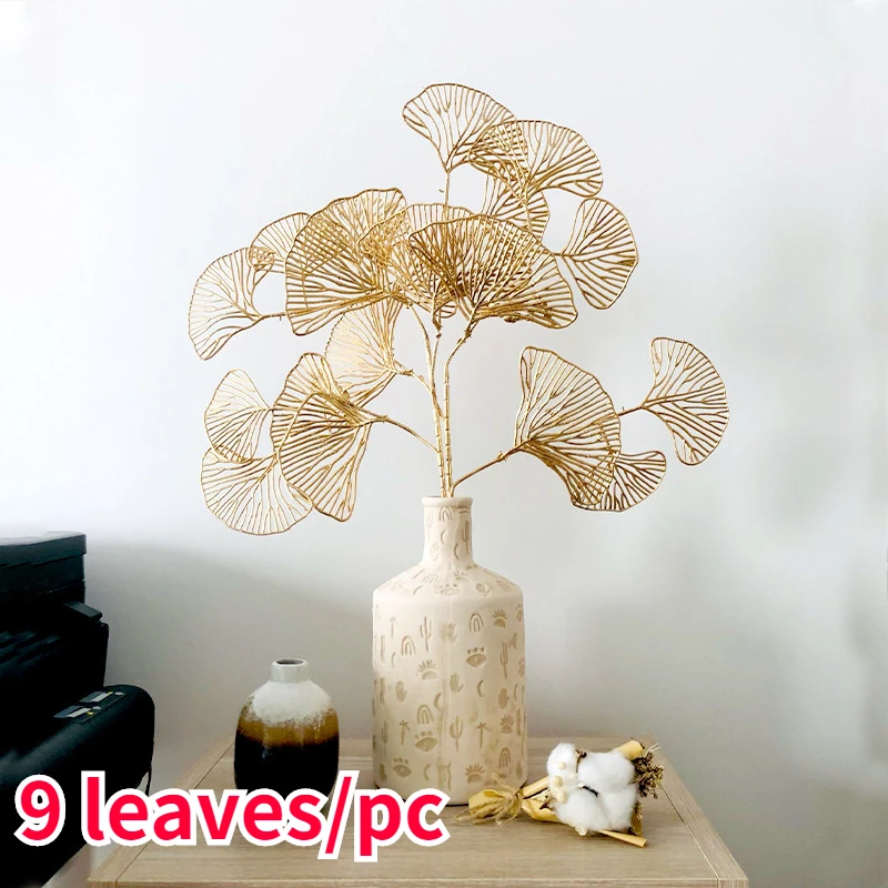 Ginkgo Leaf Decorations Artificial Gold Flowers Artificial Gold