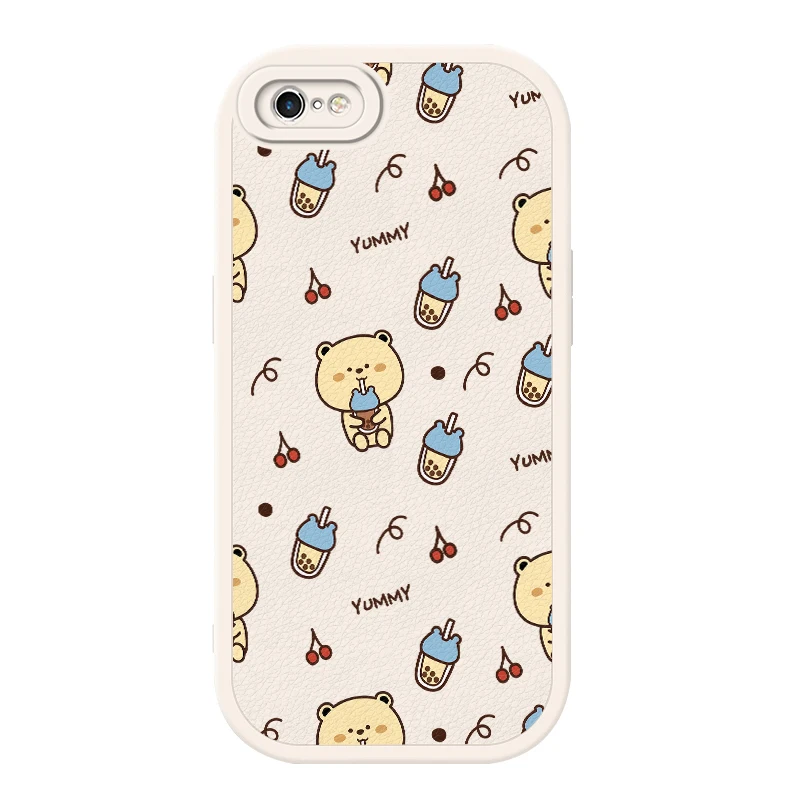 Per Iphone 6S Lambskin Cute Phone Case Camera Protettiva 3D Cartoon Nero Bianco Per Iphone6S Cover Bag Tpu Soft Silicone Coque