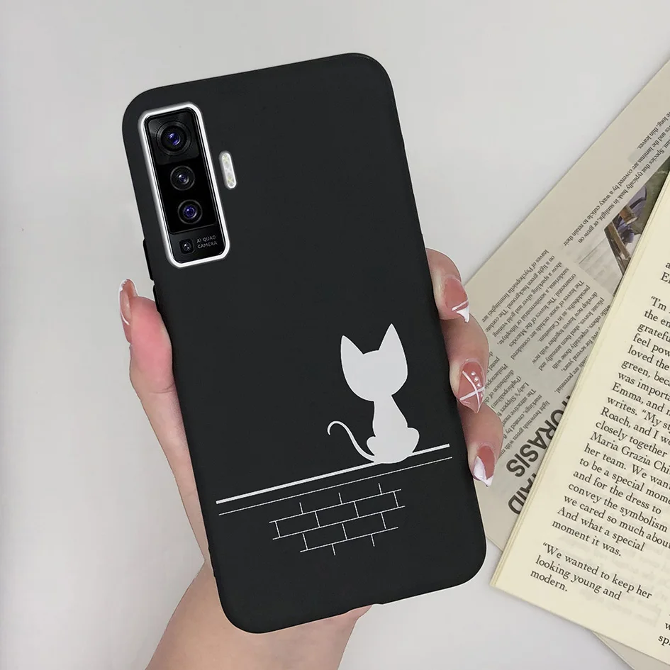 Matte Cartoon Lovely Girl Heart Plant Soft Silicone Back Cover - 6.56 Inches