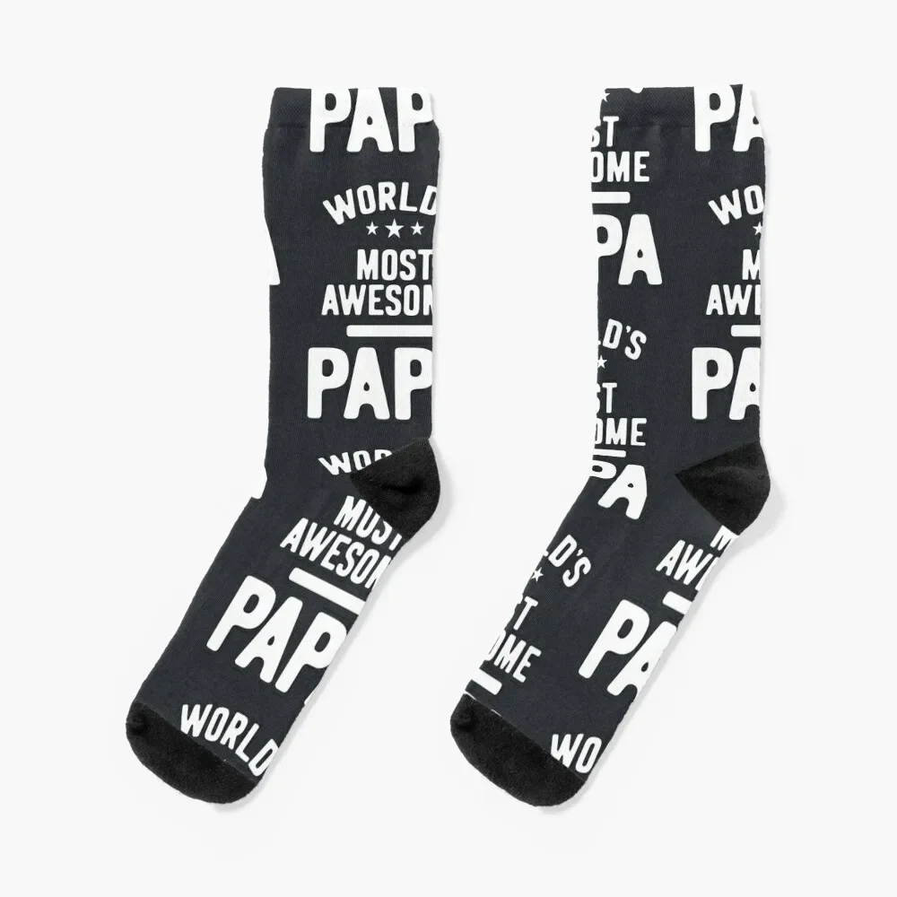 Mens World's Most Awesome Papa Father Gift Socks heated New year's happy Socks Woman Men's the grill father funny bbq apron gift comedy bbq apron best bbq gifts apron man chef uniform waiter apron