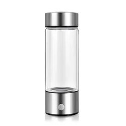 Portable USB Rechargeable Hydrogen - Rich Water Bottle Ionizer - <500ml (Silver)