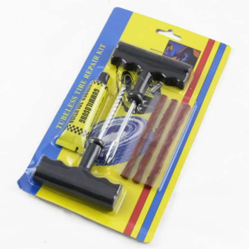 Car Motorcycle Bike Tire Repair Tools Kit Tyre Puncture Repairing Tool with Repair Rubber Strips Tire Quick Repairing Set tire repair kit