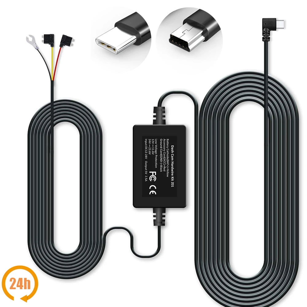 Dash Cam Hardwire Kit with Time Lapse Recording