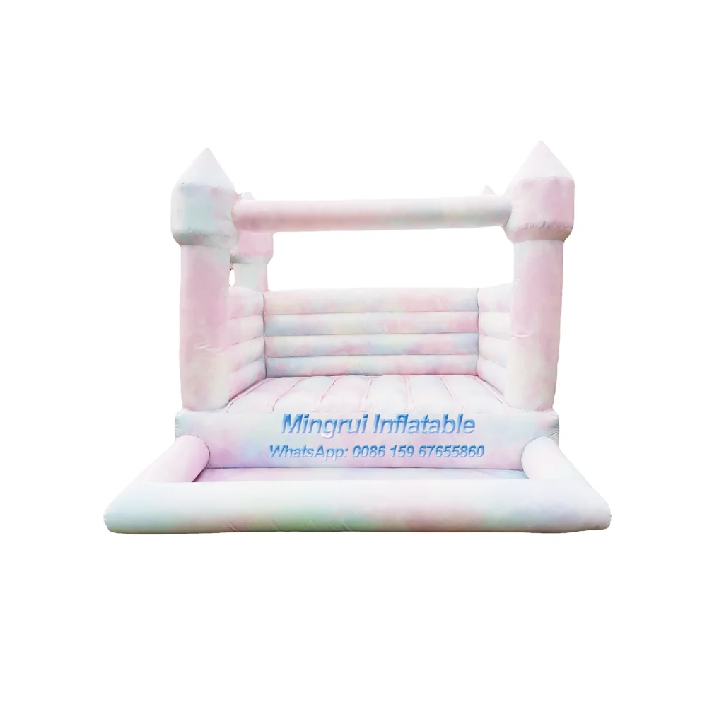 Popular Bouoncy Castle Wedding Party Inflatable Jumping Castle White Pink Bounce House Moon Walk for Princess Party Rental