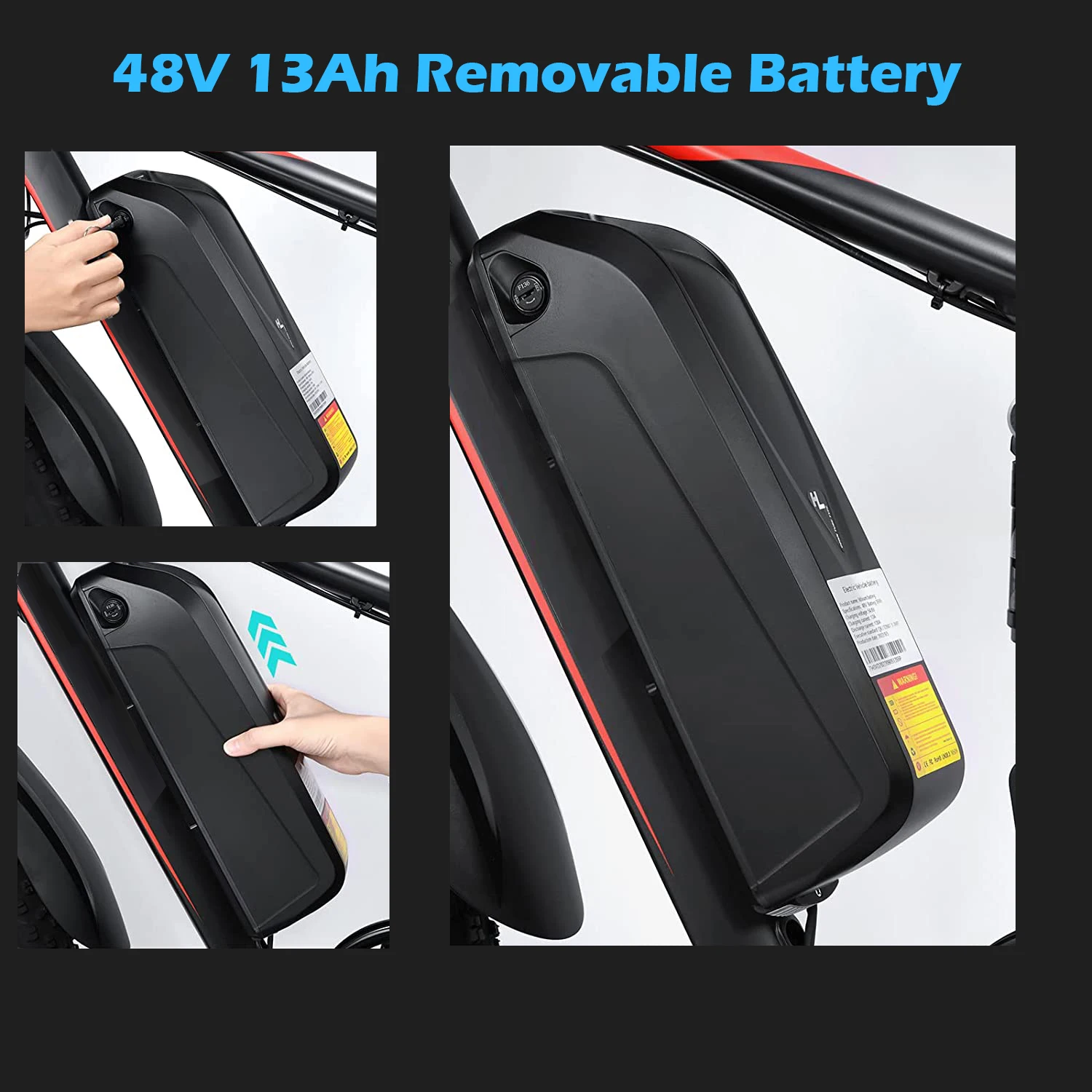 1000W Electric Bike for Adults Ebike 26" x 4.0" Fat Tire 48V 13Ah Removable Battery Snow Beach Adults Electric Bicycles