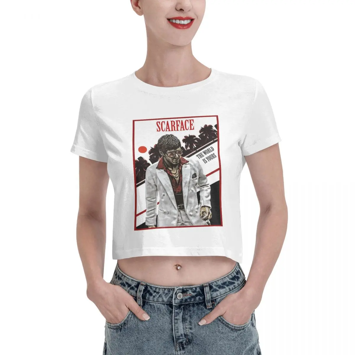 

Футболка с принтом «Тони Монтана», летняя хлопковая футболка с коротким рукавом и круглым вырезом