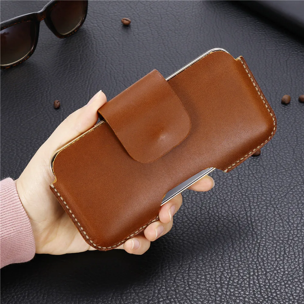 

for Doogee N50 Phone Bag Waist Belt Clip Pouch Case Flip Genuine Leather Cover for Doogee S100 Pro