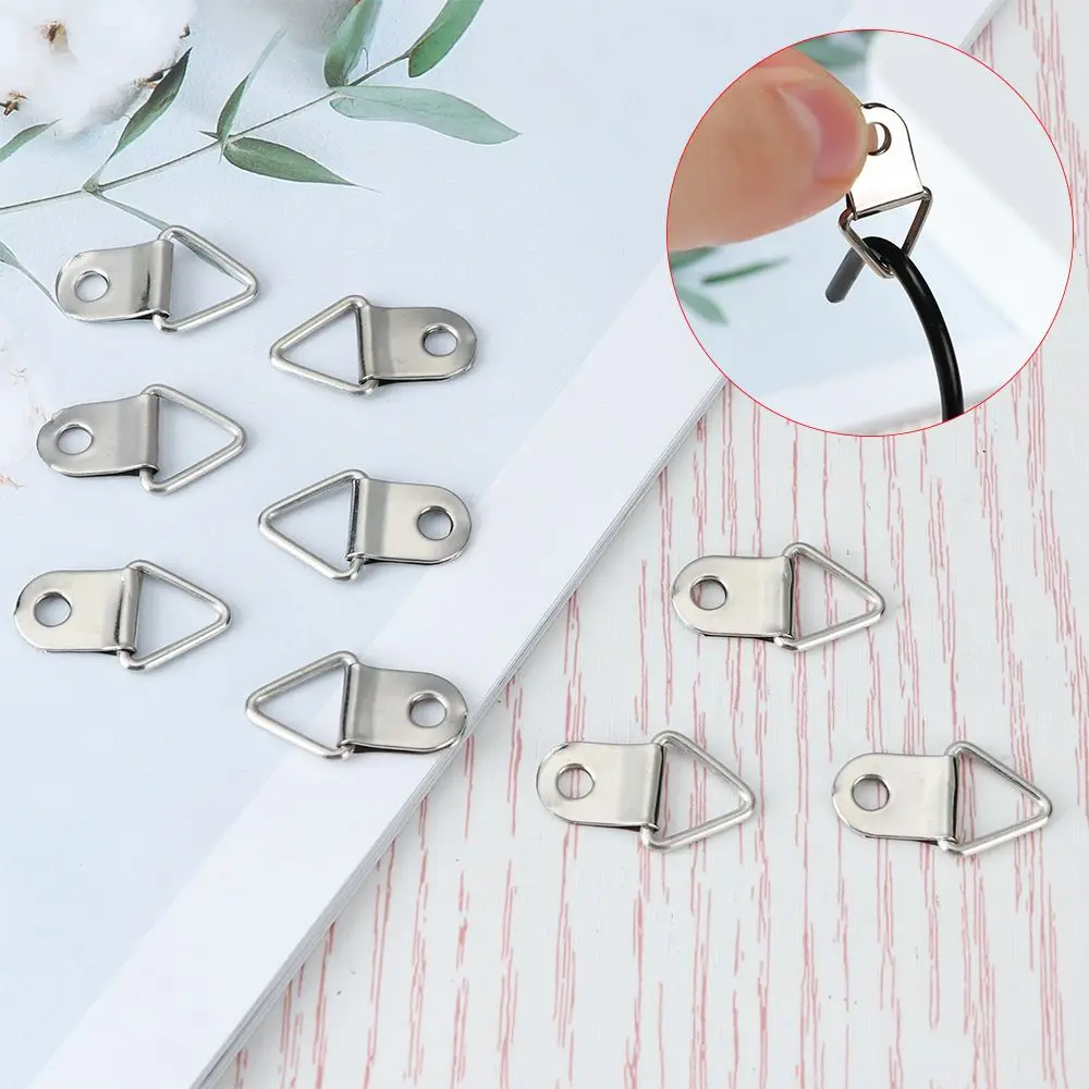 50pcs Oil Painting Mirror Art Work Photo Hanging Triangle D-Ring Picture Frame Hanger Wall Hook