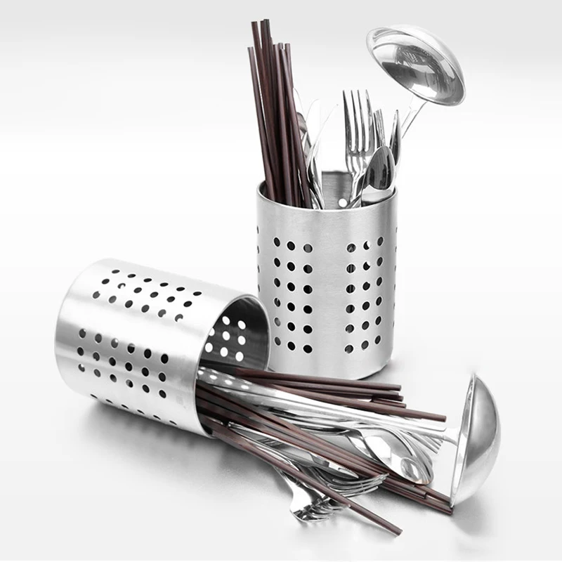 

Cutlery Holder Stainless Steel Hanging Drainer Storage-Spoon Chopsticks Storage Basket Organizer Rack Kitchen Accessories-Tools