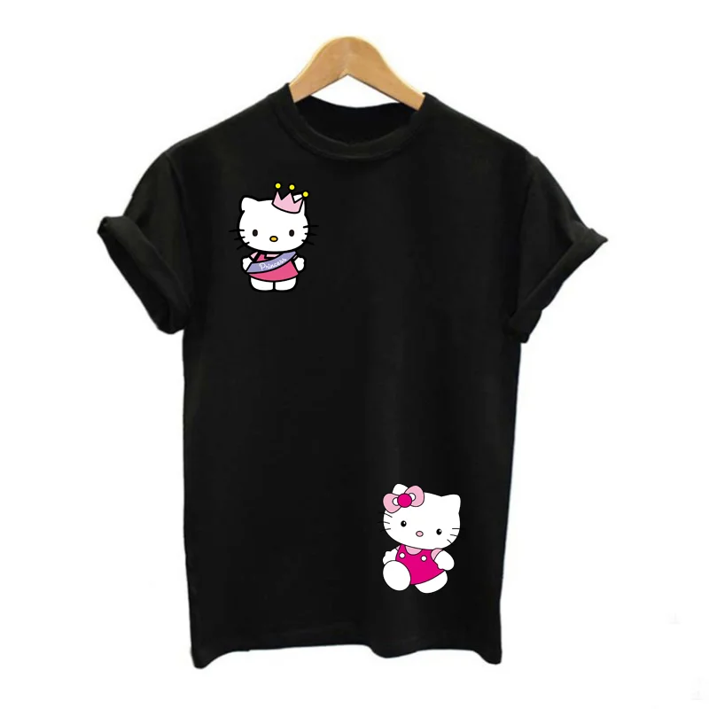쿠로미 헬로 키티 열 전달 스티커, 귀여운 다리미 온 패치, 어린이 의류, 다림질 응용, 12PCs/로트
