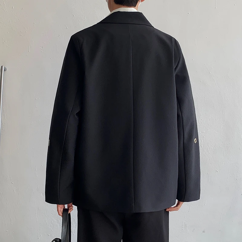 Stylish New Metal Button Men Blazer Lapel Long Sleeve Party Streetwear Fashion Casual Suits Men 2023 Korean Suit Jacket Coats 4