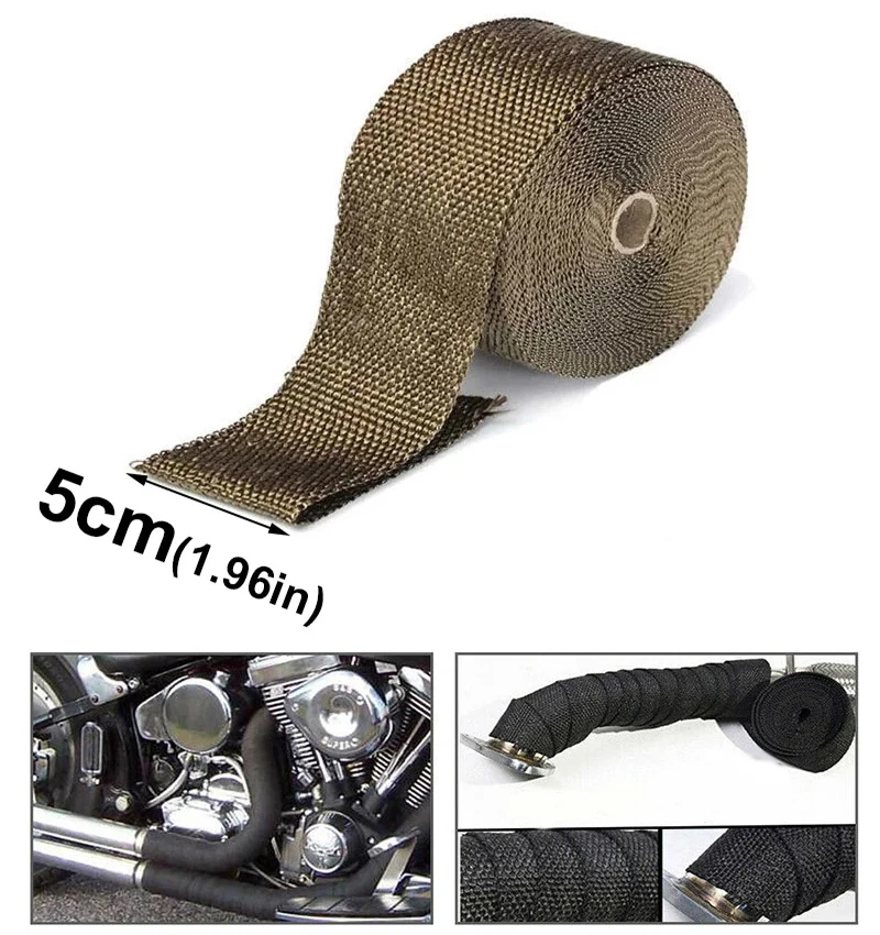1/2M Motorrad Auspuff Thermische Band Header Wrap Verteiler Isolierung Baumwolle Hohe Temperatur Schutz Teile – Detail 6