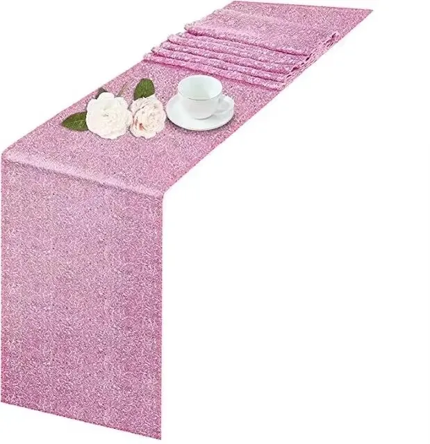 Elegant Rose Gold Sequin Table Runner - 12x108 | Sparkling Dining Table Centerpiece