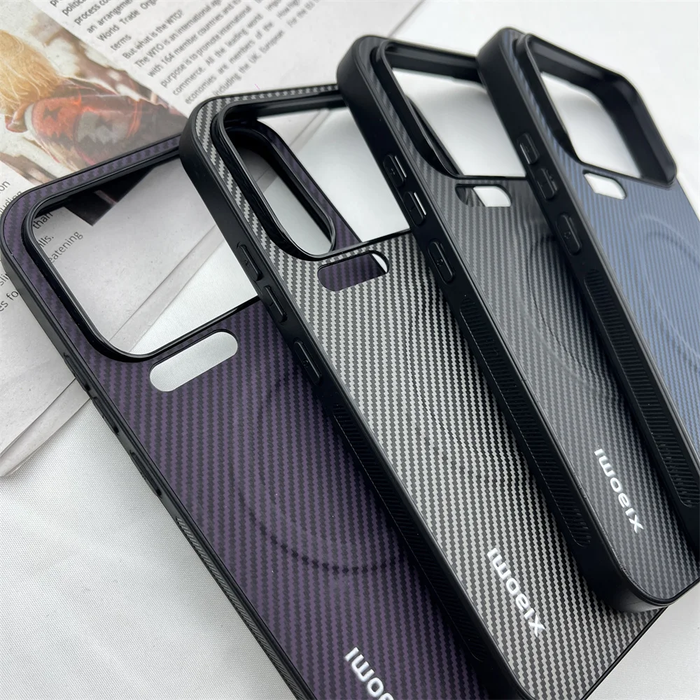 Luxury Carbon Fiber Magnetic Phone Case with Magsafe Compatibility