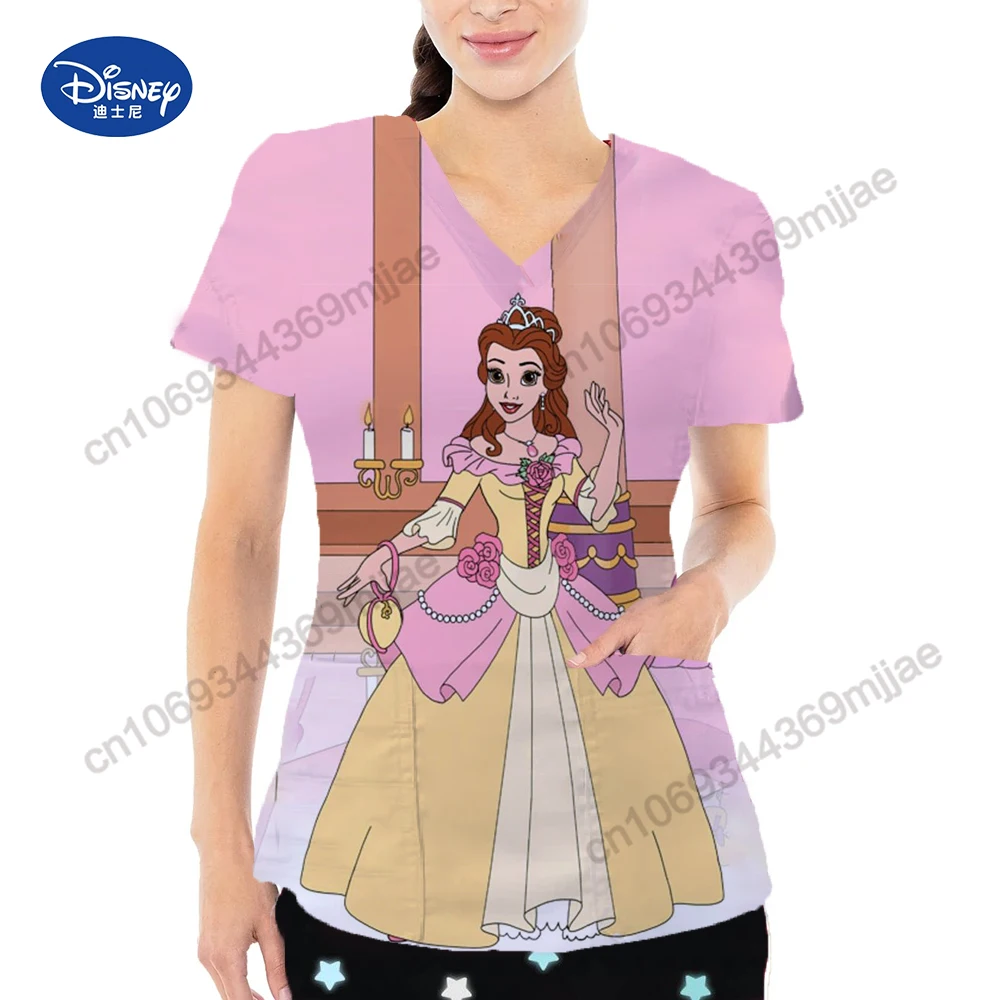 

Женская одежда с мультяшным принтом, бесплатная доставка, укороченная одежда с V-образным вырезом для женщин, летние женские Топы с карманами, Y2k, женские футболки с коротким рукавом