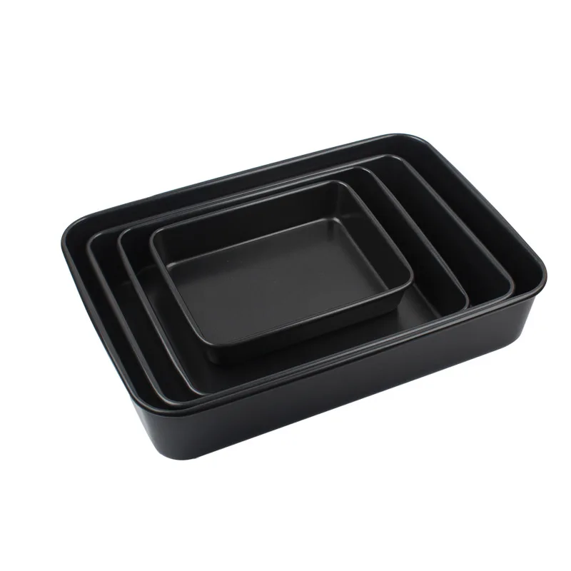 Black Carbon Steel Rectangular Baking Tray Loaf Toast Bread Cake