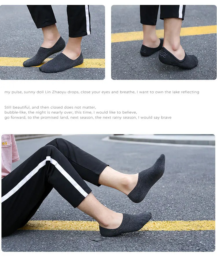 5 Pairs Unisex Invisible Boat Socks Summer Breathable Plain Color Soft Ankle Socks Casual Business Sport No-Show Socks