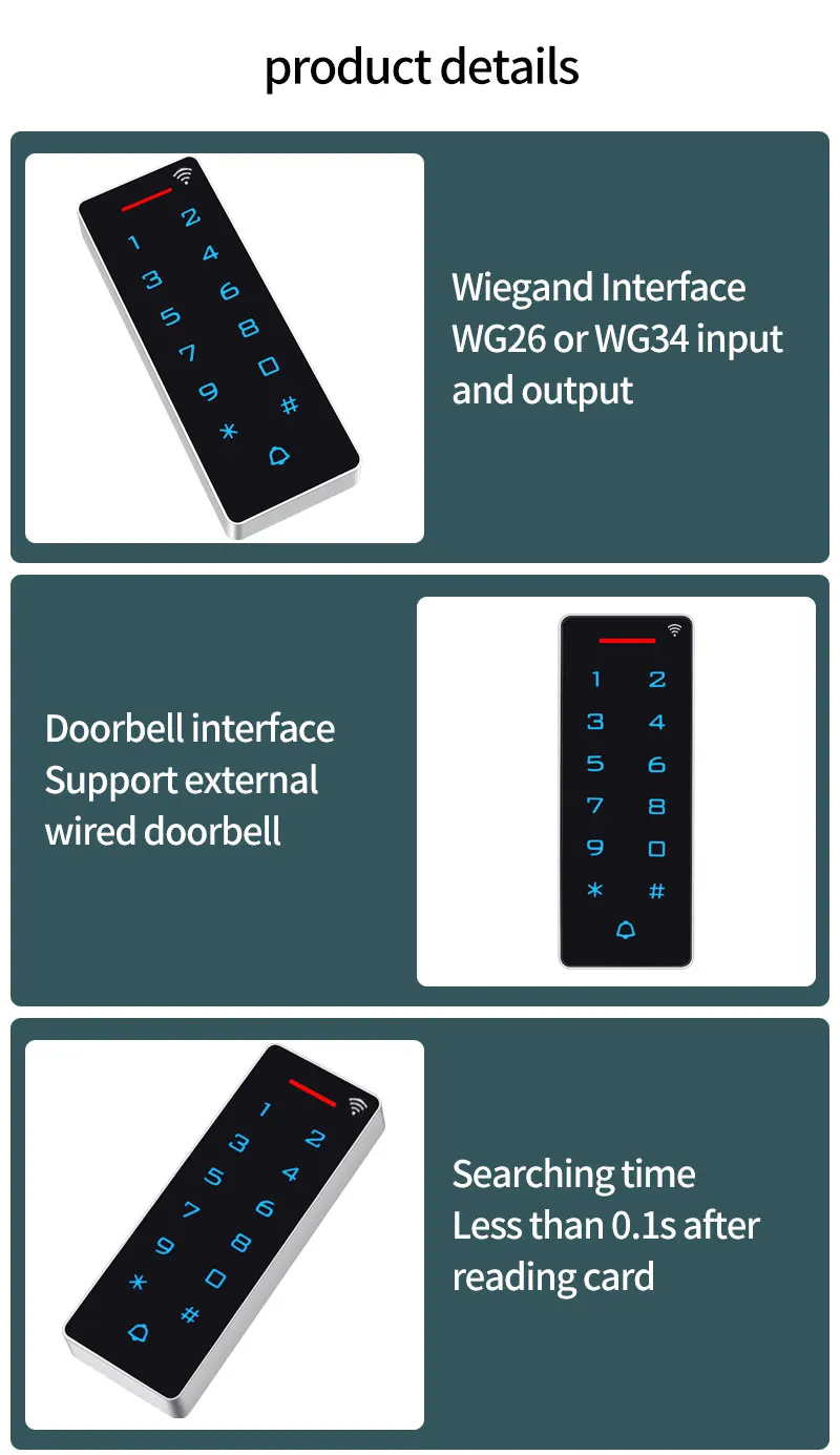 WIFI Tuya Smart App Door Access Control Keypad Standalone ID&IC RFID Access Cont