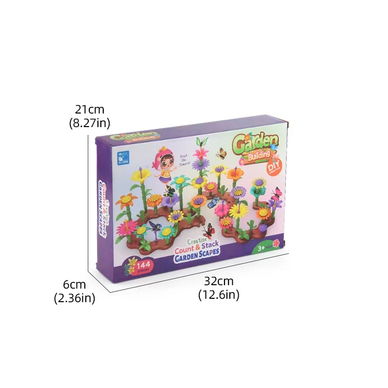 Plastic Flower Garden Building Toys for Kids DIY Stacking Games