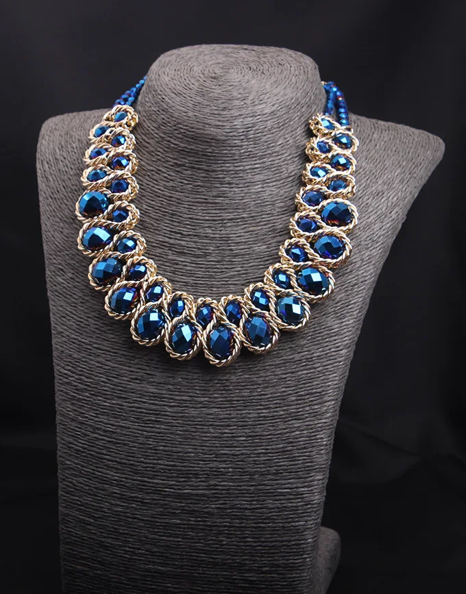 Doppellagige Halsketten für Frauen Bunte Gläserstein-Handgemachte Choker-Halskette Bijoux Collier Femme Festival-Schmuck Geschenke – Detail 3