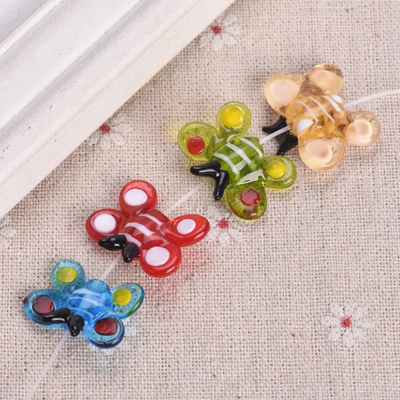 5Pcs Kawaii Animal Lampwork Beads Cartoon Cute Bee Frog Octopus