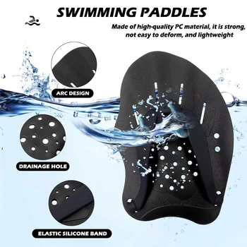 1 Pair Swimming Training Hand Flippers with Adjustable Silicone Straps 1