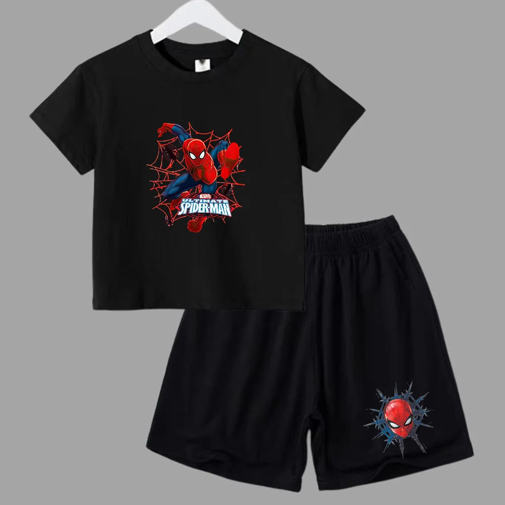 thumbnail image 1 of Conjunto de verano de Marvel Spider-Man para bebé adolescente, camiseta para niño, pantalones cortos, conjunto de 2 piezas, ropa deportiva de manga corta para niño y niña, marca de dibujos animados pa, 1 of 5