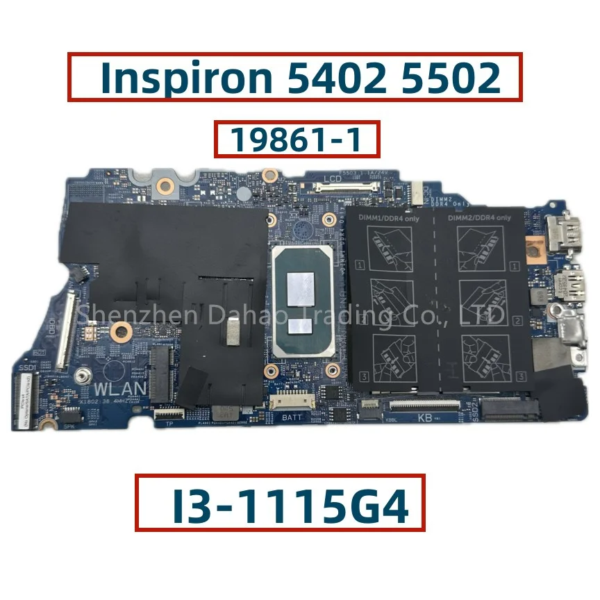 CN-0J9Y6J 0W3XW5 для Dell Vostro 5502 5402 Inspiron 5409 5509 5502 материнская плата для ноутбука 19861-1 с i3-1115G4 I7-1165G 7 CPU DDR4