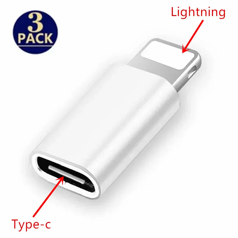 Lightning to USB-C Charger Adapter - 3 Pack