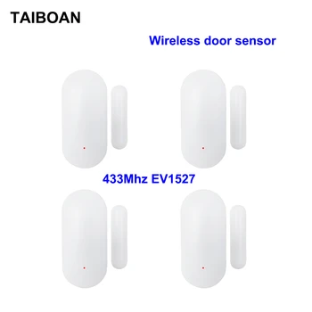 TAIBOAN Wireless 433mhz Window Door Sensor for Home Security System Panel Detect Door Open / Close Alarm Accessories EV1527