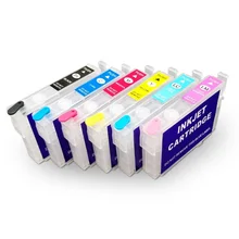 

6Colors/Set T0791-T0796 Refillable Ink Cartridge With Chip For Epson Stylus Photo 1400 1410 P50 1500W PX650 PX660 PX700W PX710W