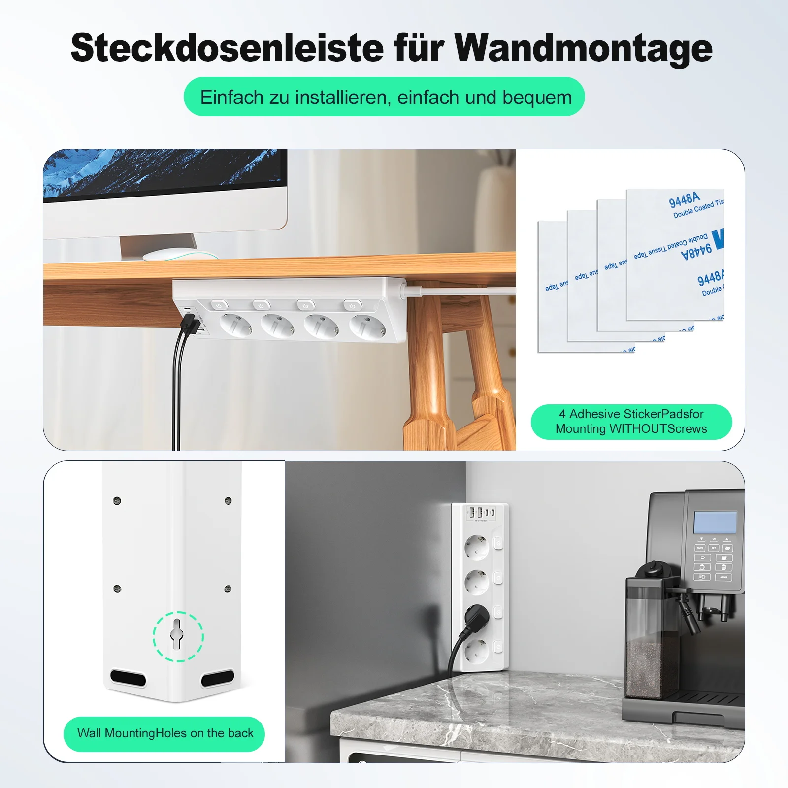 مقبس ركن الاتحاد الأوروبي، 4 منافذ تيار متردد، مقب...