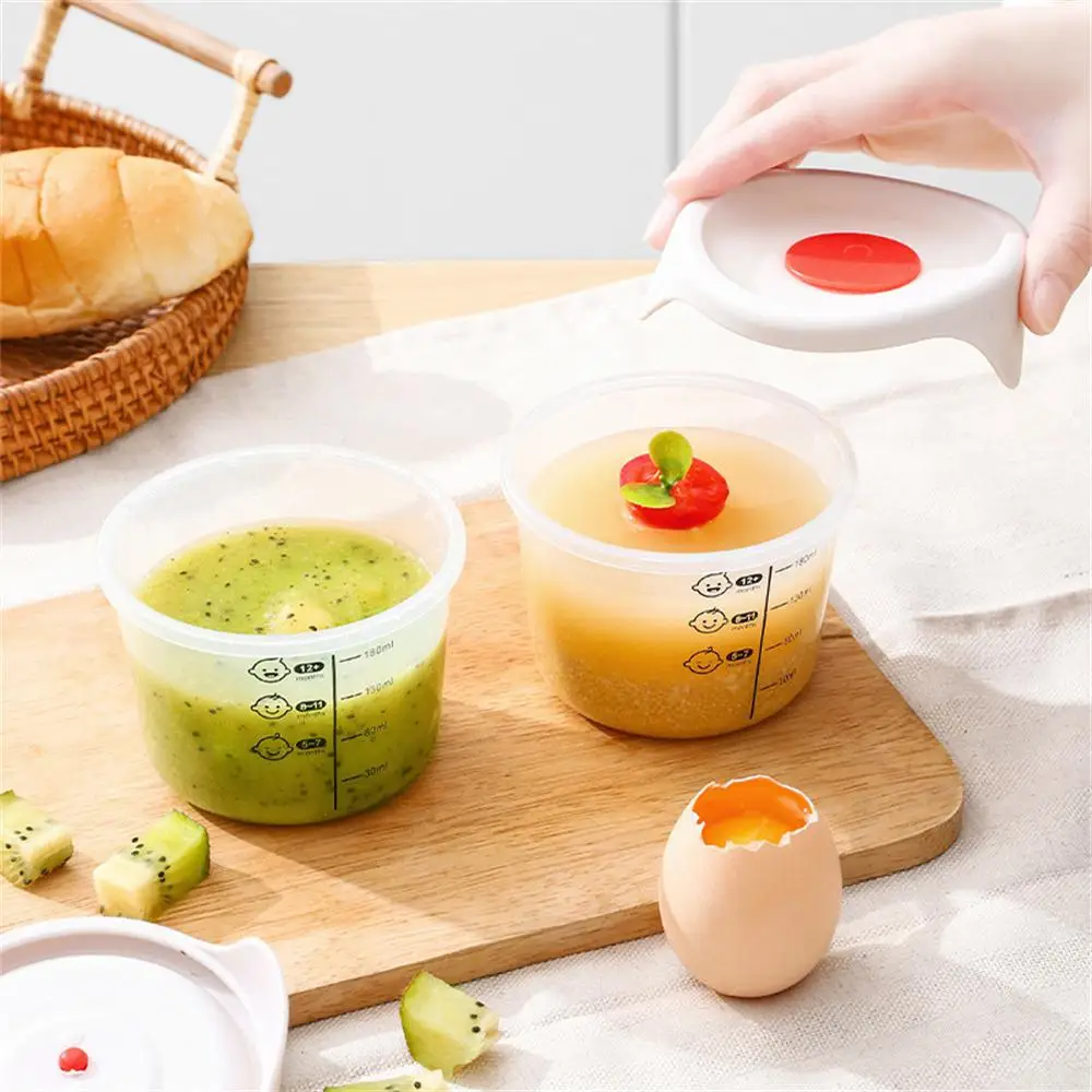 Baby Food Storage Complementary Food Fresh-keeping Box With Scale High Temperature Resistant Silicone Sealing Cover Feeding