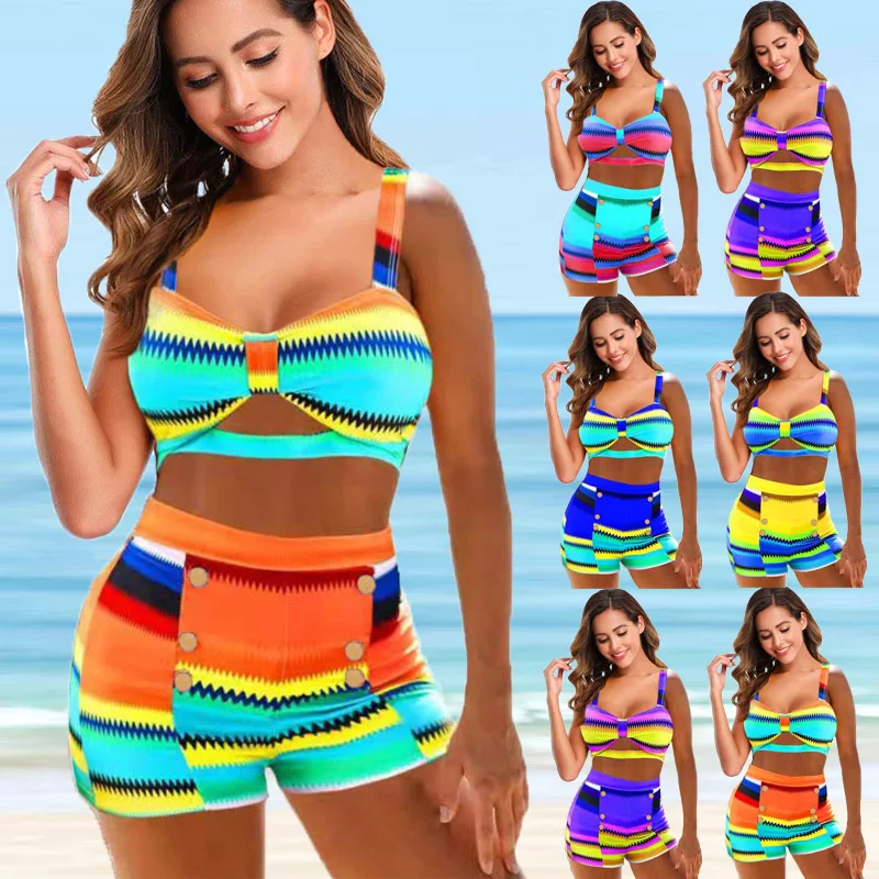 

Sexy Print Swimwear Women Bikini 2022 Plus Size Swimsuit Female Biquini Brazilian Bikini Set Beachwear Bathing Suit Swimming 5XL