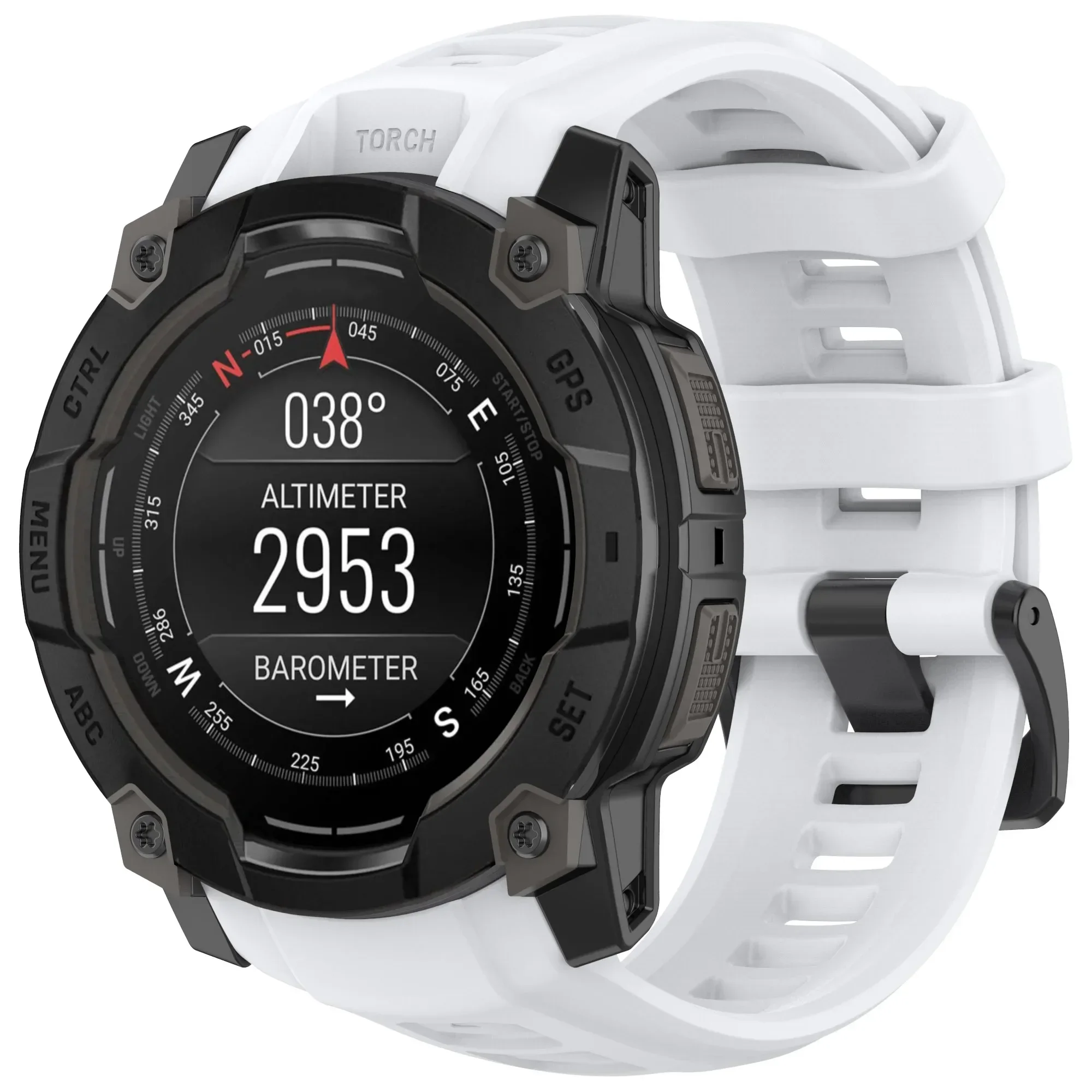 Atmungsaktives, sportliches Silikonschlaufen-Uhrenarmband für Garmin Instinct 3 45 mm 50 mm Solar/AMOLED – Detail 6