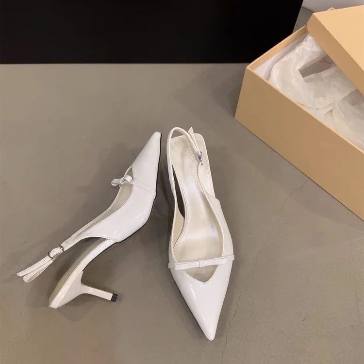 Luxury Designer Slingback Ankle Strap Buckle High Heel Shoes Stiletto Heel Pointed Toe Dress Pumps Women Shallow Sandalias women slingback sandals women high heels shoes women dress shoes